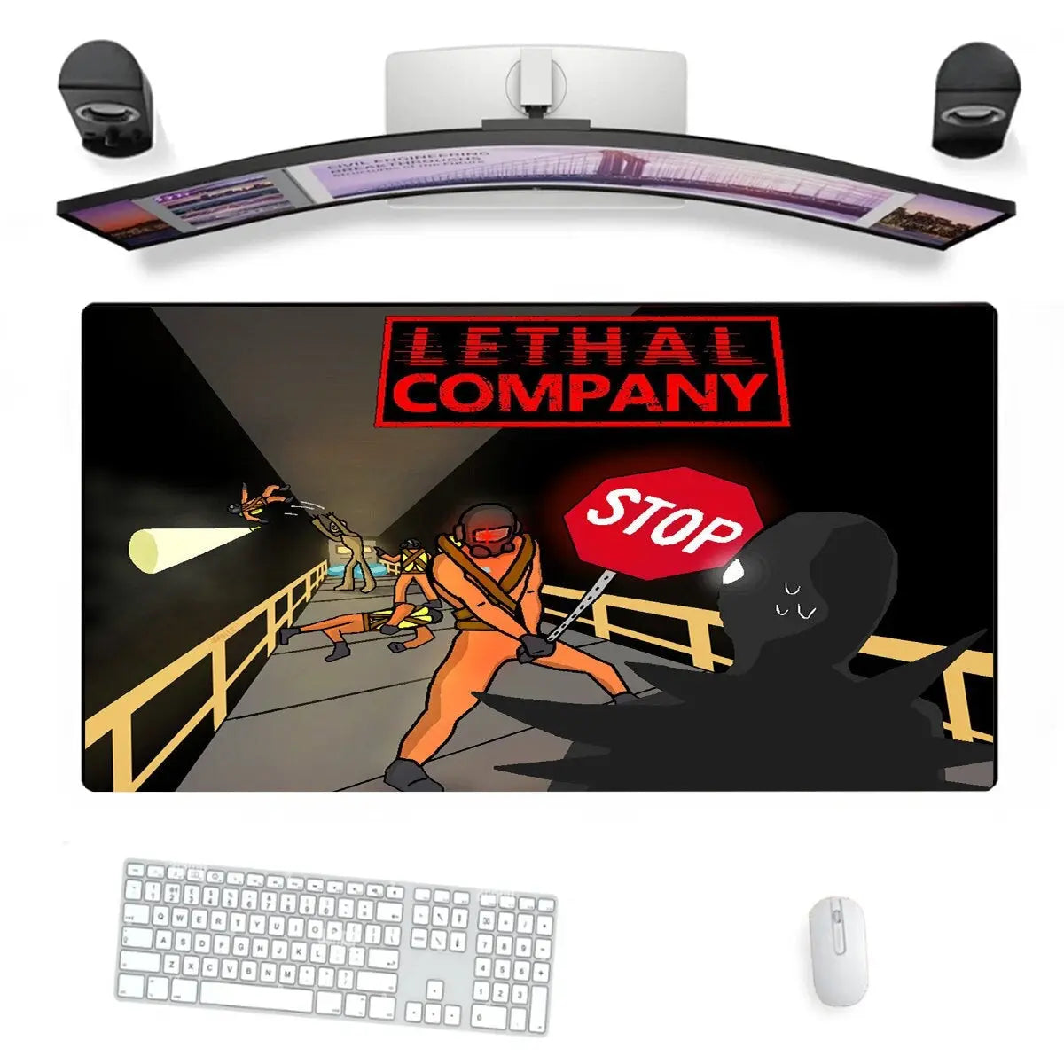 Lethal Company Playmat Employee of The Month, Gaming Deskpad, Anime XXL Effenfine