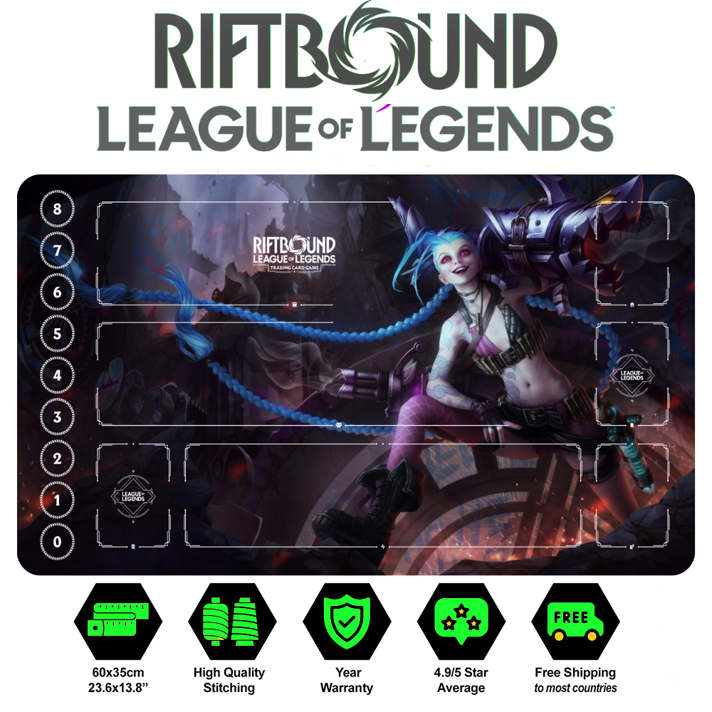 Riftbound JINX Playmat: League of Legends Trading Card Game (24" x 14")