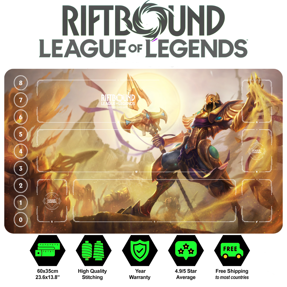 Riftbound Azir Playmat: League of Legends Trading Card Game (24" x 14")