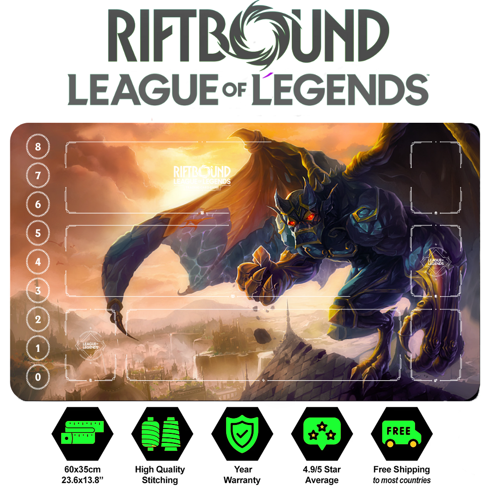 Riftbound Galio Playmat: League of Legends Trading Card Game (24" x 14")