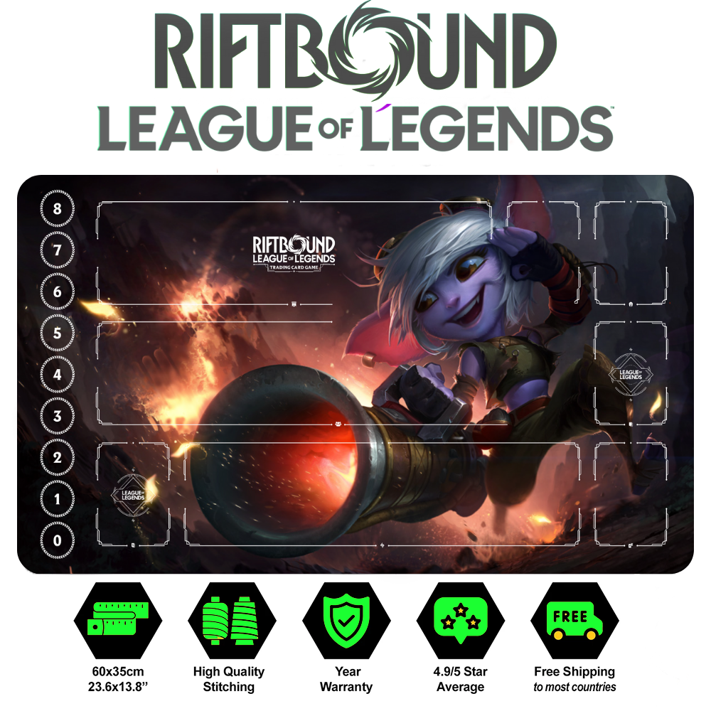 Riftbound Tristana Playmat: League of Legends Trading Card Game (24" x 14")