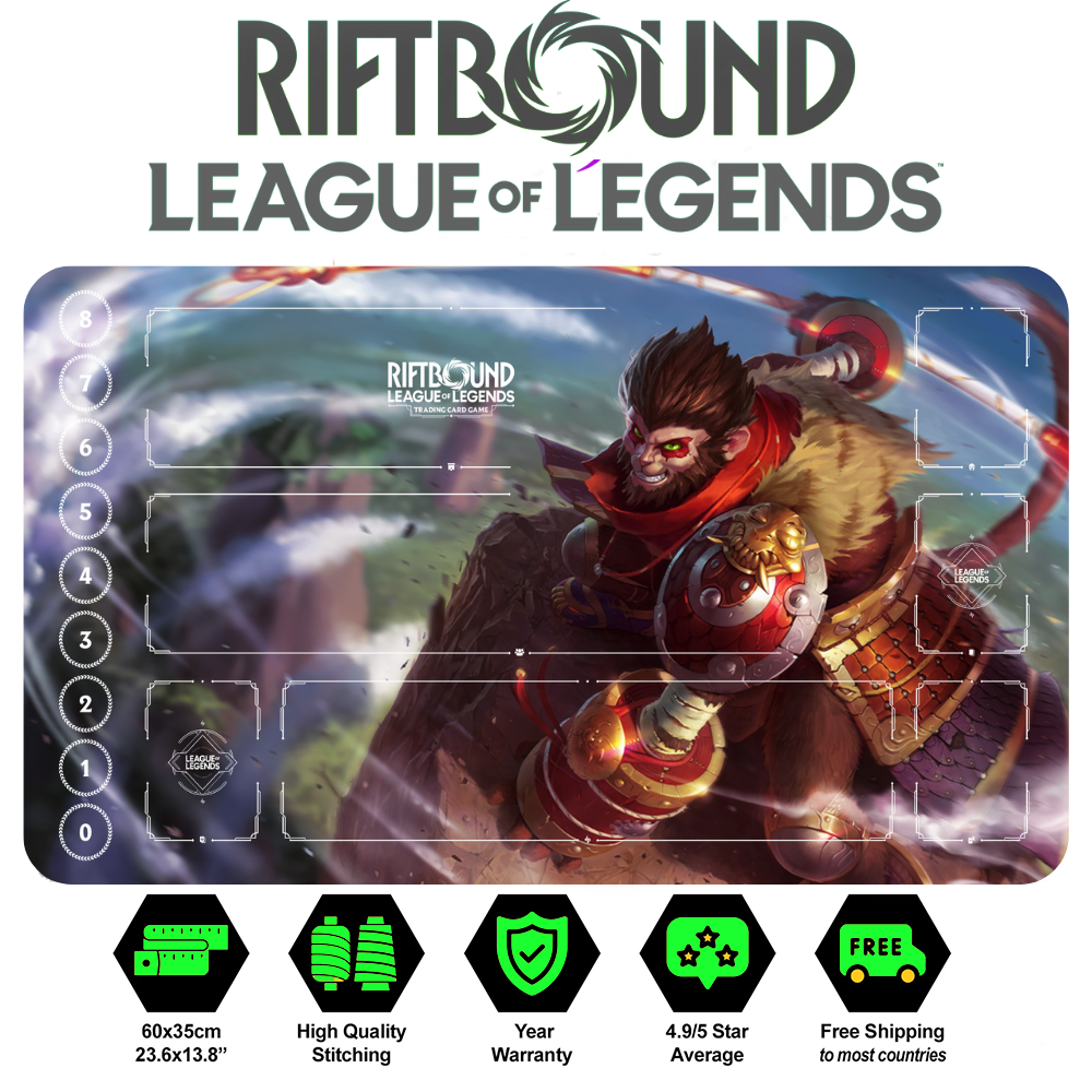 Riftbound Wukong Playmat: League of Legends Trading Card Game (24" x 14")