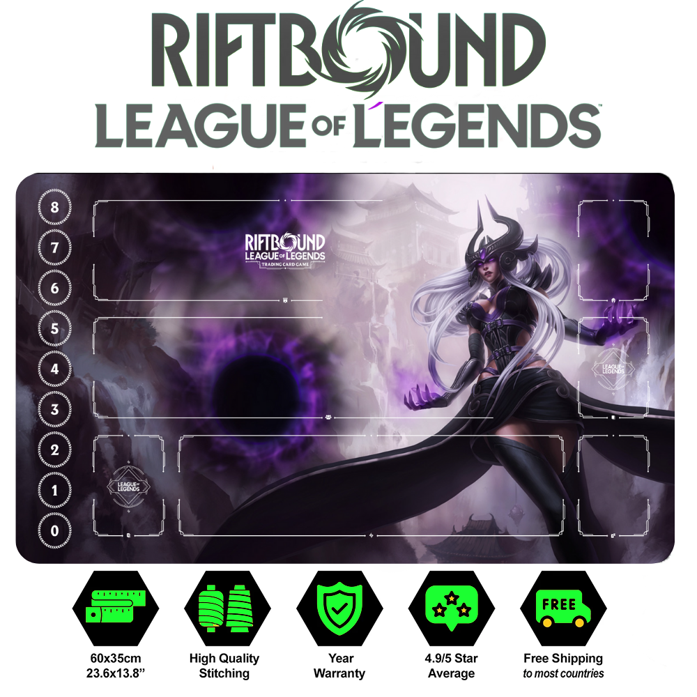 Riftbound Syndra Playmat: League of Legends Trading Card Game (24" x 14")
