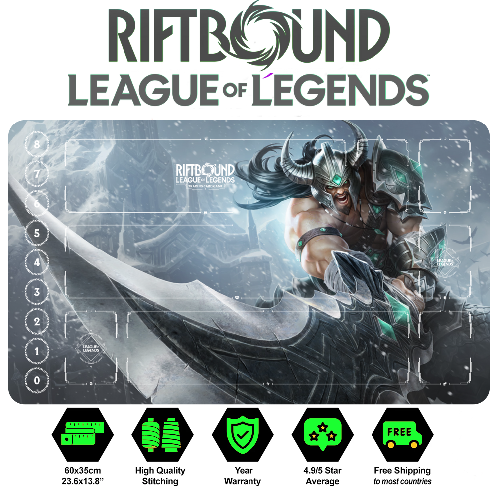Riftbound Tryndamere Playmat: League of Legends Trading Card Game (24" x 14")