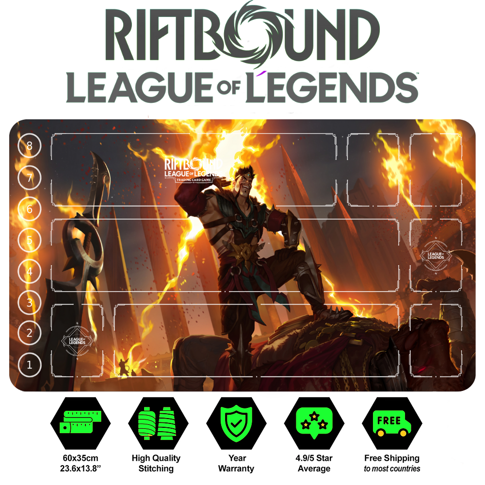 Draven Comic Playmat – Riftbound TCG Champion Mat | LEAGUE OF LEGENDS Effenfine