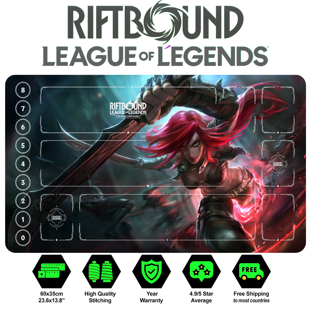 Riftbound Katarina Playmat: League of Legends Trading Card Game (24" x 14")