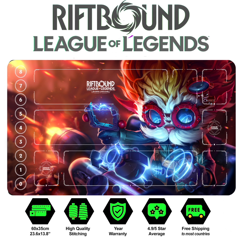 Riftbound Heimerdinger Playmat: League of Legends Trading Card Game (24" x 14")