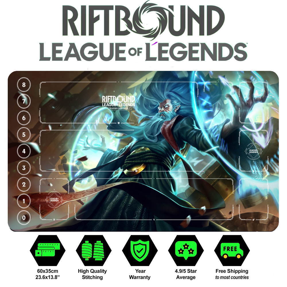 Riftbound Zilean Playmat: League of Legends Trading Card Game (24" x 14")