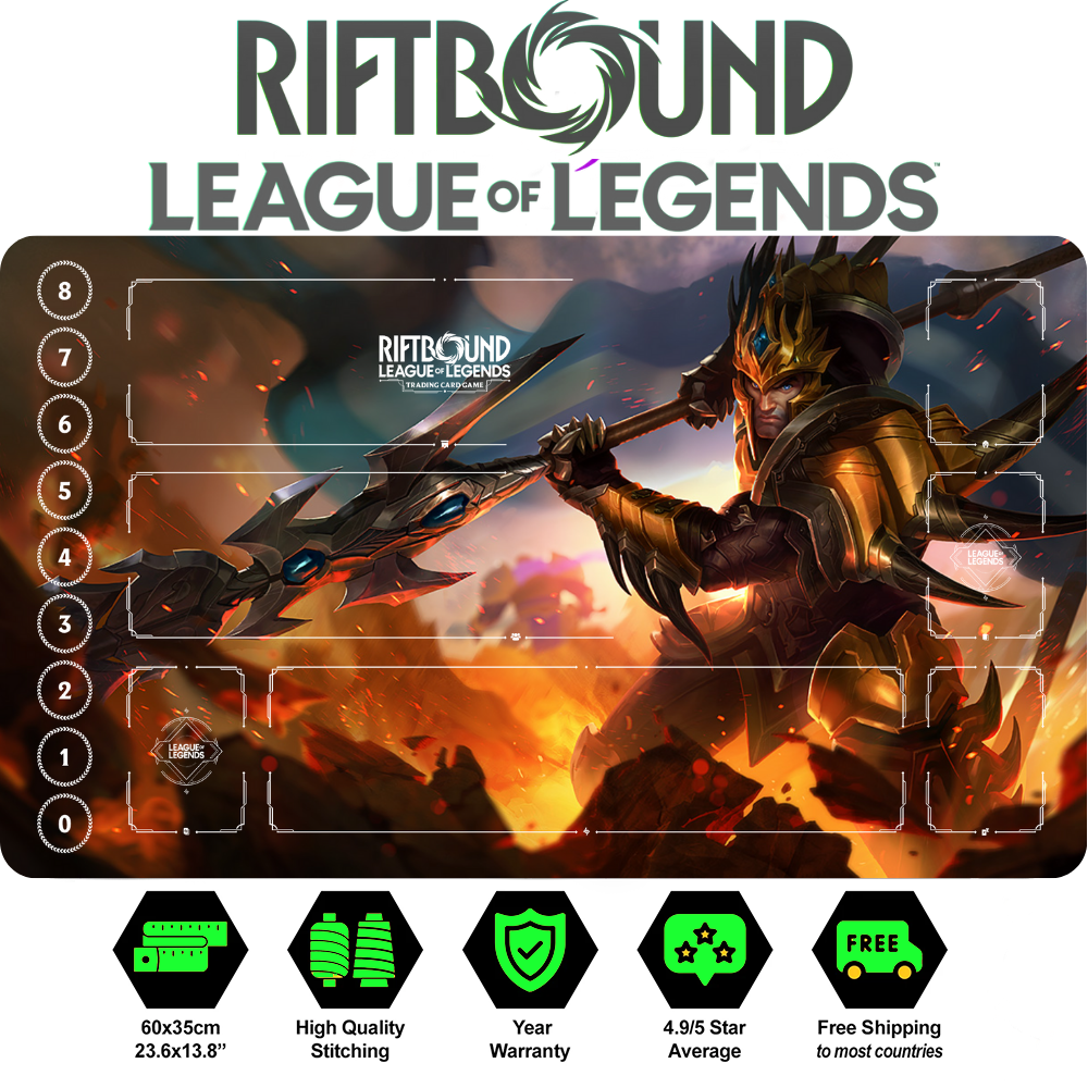 Riftbound Jarvan IV Playmat: League of Legends Trading Card Game (24" x 14")
