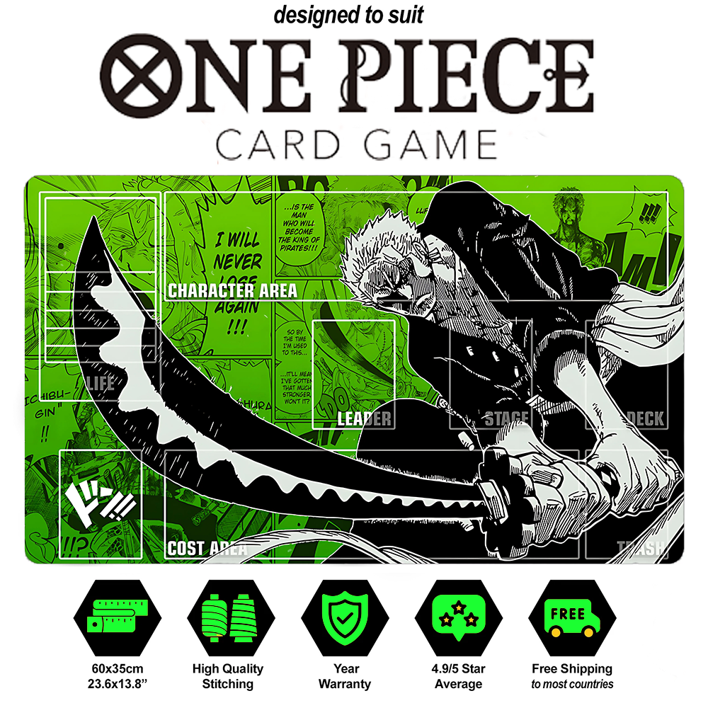 One Piece Roronora Zoro Playmat CCG OPCG TCG Trading Card Game Mat