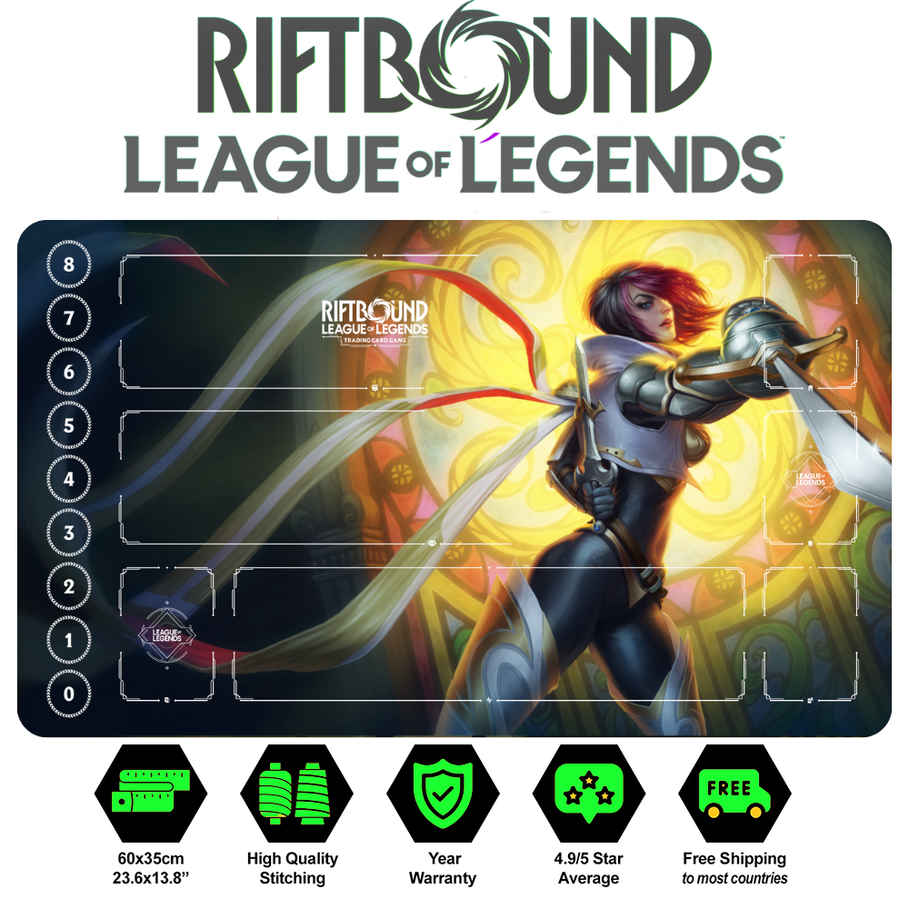 Fiora Riftbound Playmat: League of Legends Trading Card Game (24" x 14")