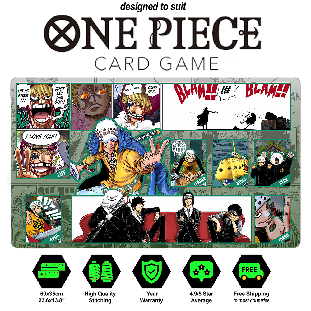 One Piece Trafalgar D Law Playmat CCG OPCG TCG Trading Card Game Mat