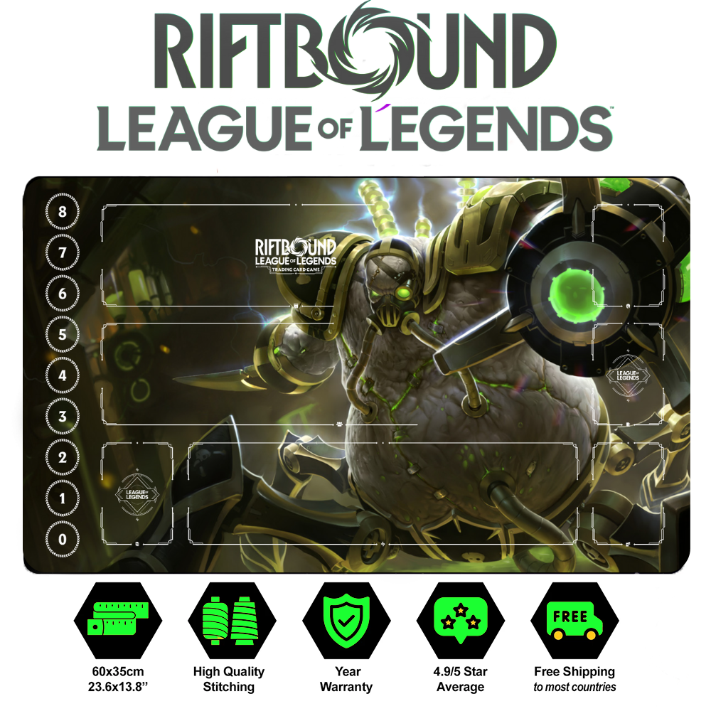 Riftbound Urgot Playmat: League of Legends Trading Card Game (24" x 14")