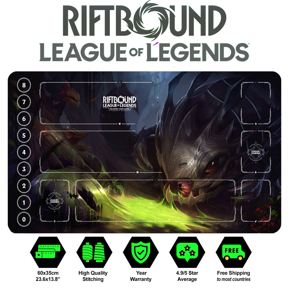 Riftbound Kog'Maw Playmat: League of Legends Trading Card Game (24" x 14")