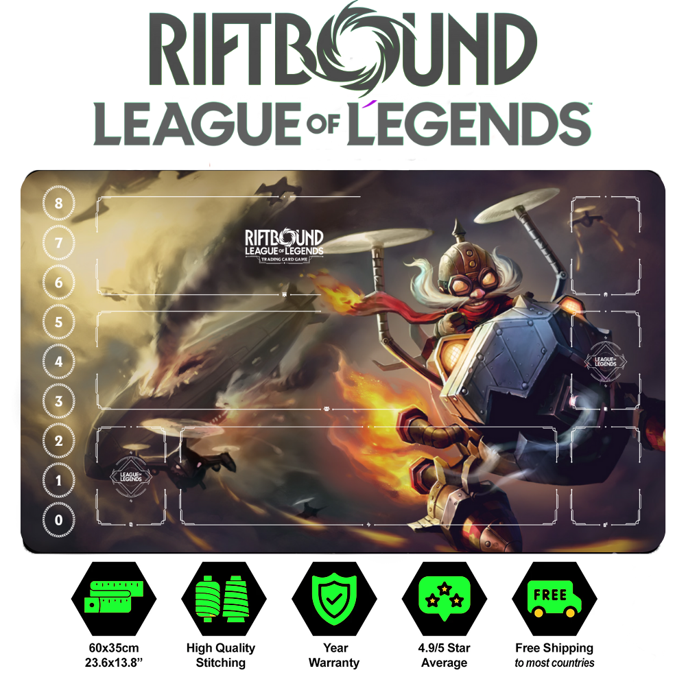 Riftbound Corki Playmat: League of Legends Trading Card Game (24" x 14")
