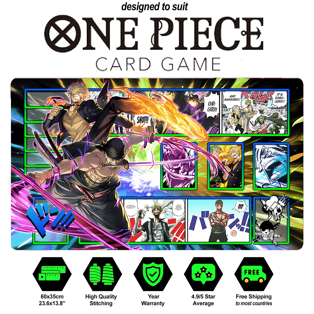 One Piece Sanji x Zoro Playmat CCG OPCG TCG Trading Card Game Mat