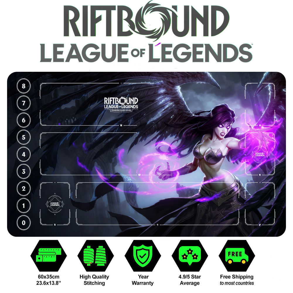 Riftbound Morgana Playmat: League of Legends Trading Card Game (24" x 14")