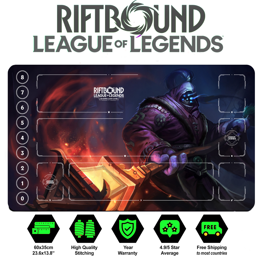 Riftbound Jax Playmat: League of Legends Trading Card Game (24" x 14")