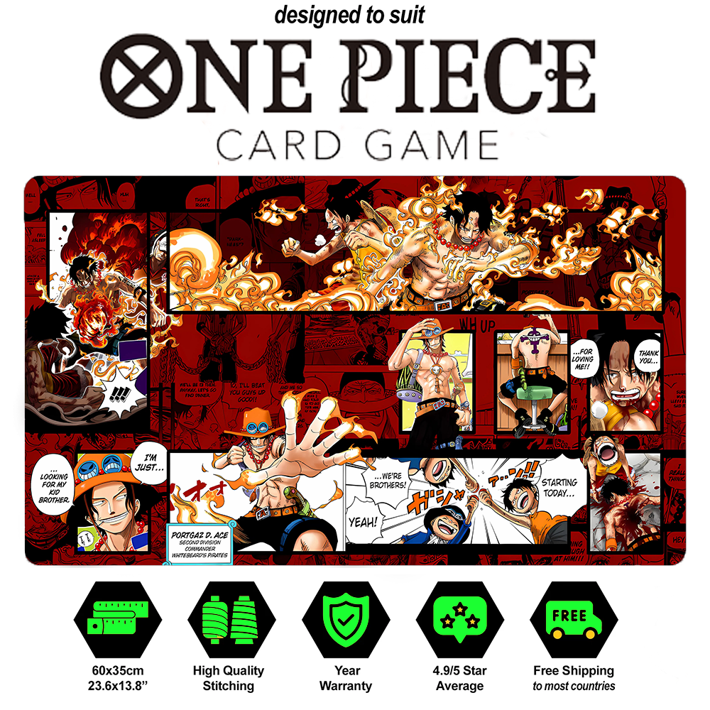 One Piece Portages D Ace Playmat CCG OPCG TCG Trading Card Game Mat
