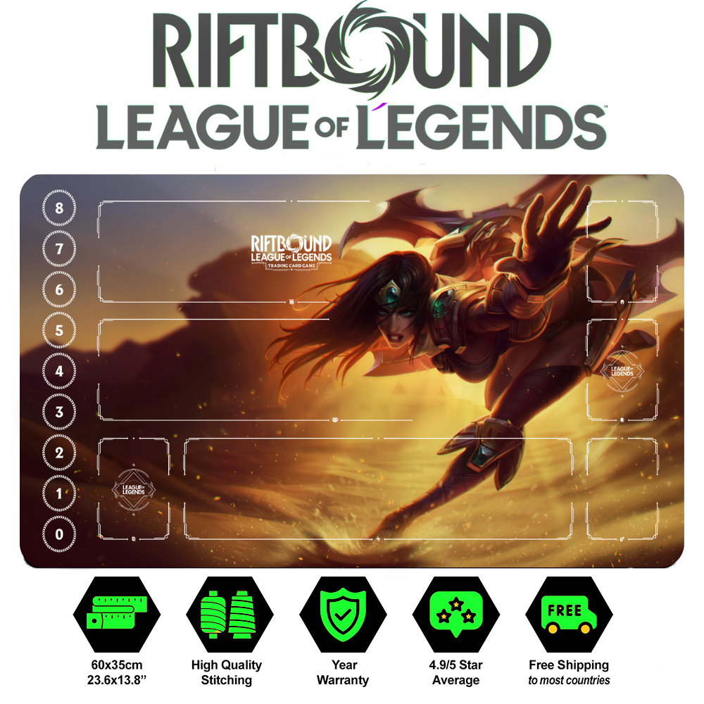 Riftbound Sivir Playmat: League of Legends Trading Card Game (24" x 14")