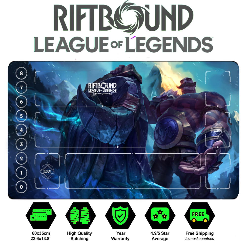 Riftbound Braum Playmat: League of Legends Trading Card Game (24" x 14")