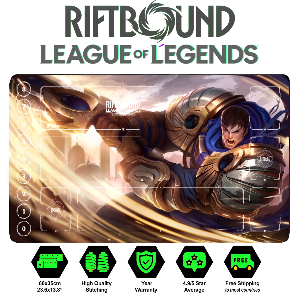 Riftbound Garen Playmat: League of Legends Trading Card Game (24" x 14")