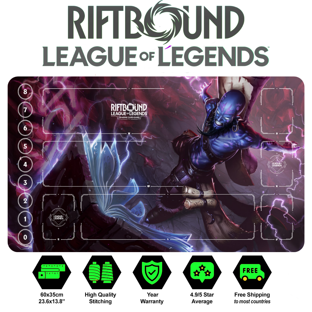 Riftbound Ryze Playmat: League of Legends Trading Card Game (24" x 14")