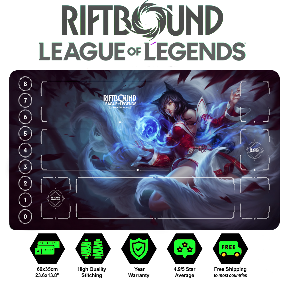 Riftbound Ahri Playmat: League of Legends Trading Card Game (24" x 14")