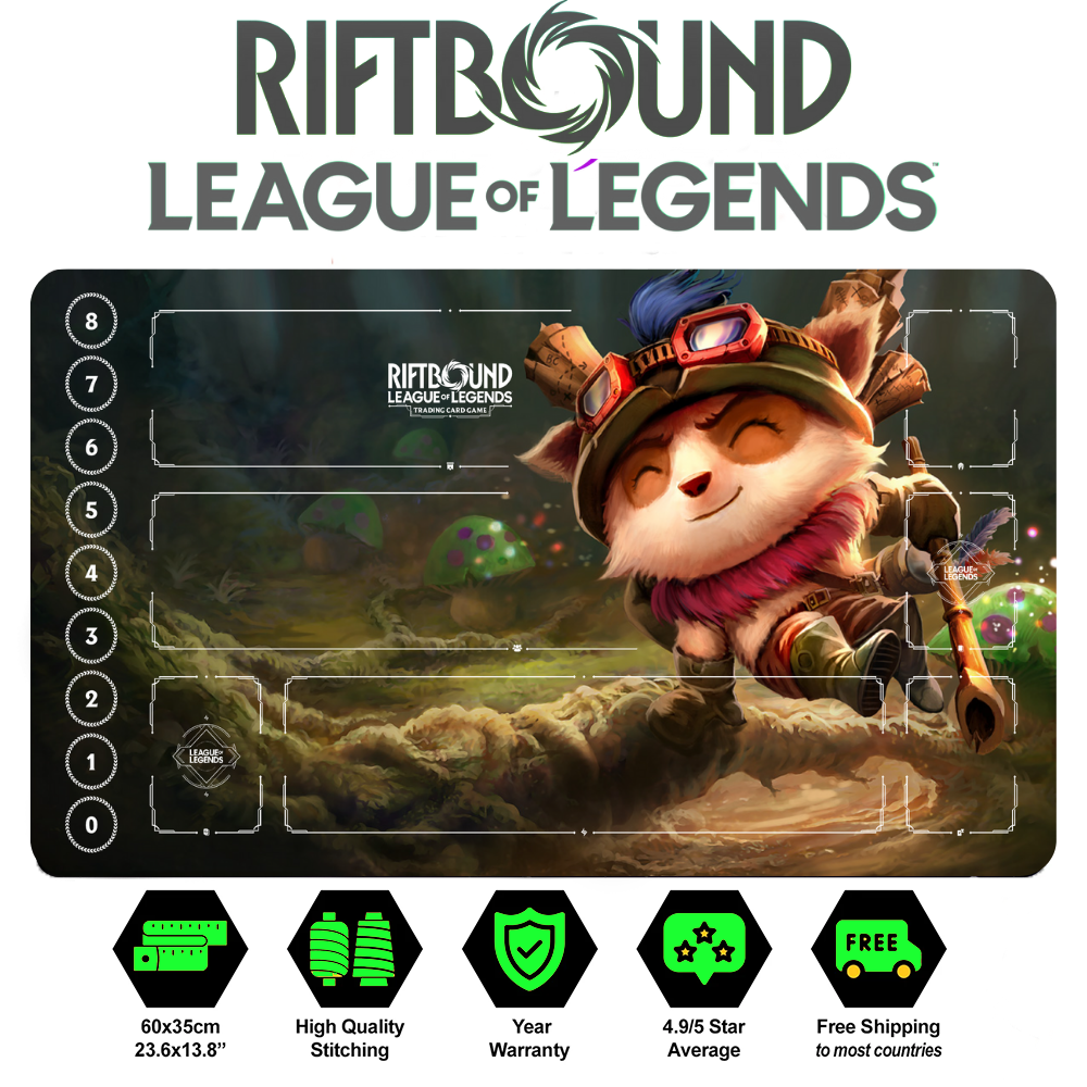 Riftbound Teemo Playmat: League of Legends Trading Card Game (24" x 14")