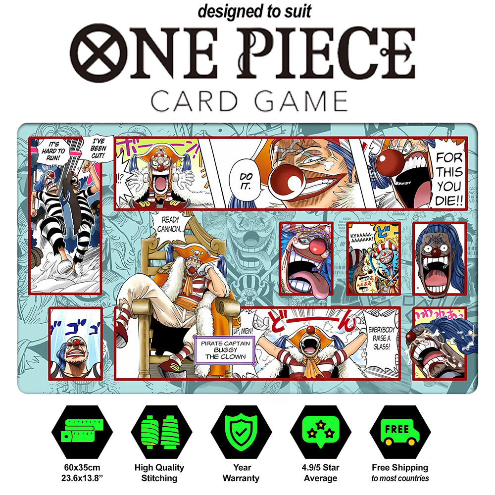 Buggy the Clown One Piece Playmat – Premium OPCG/Trading Card Game| Custom Playmat