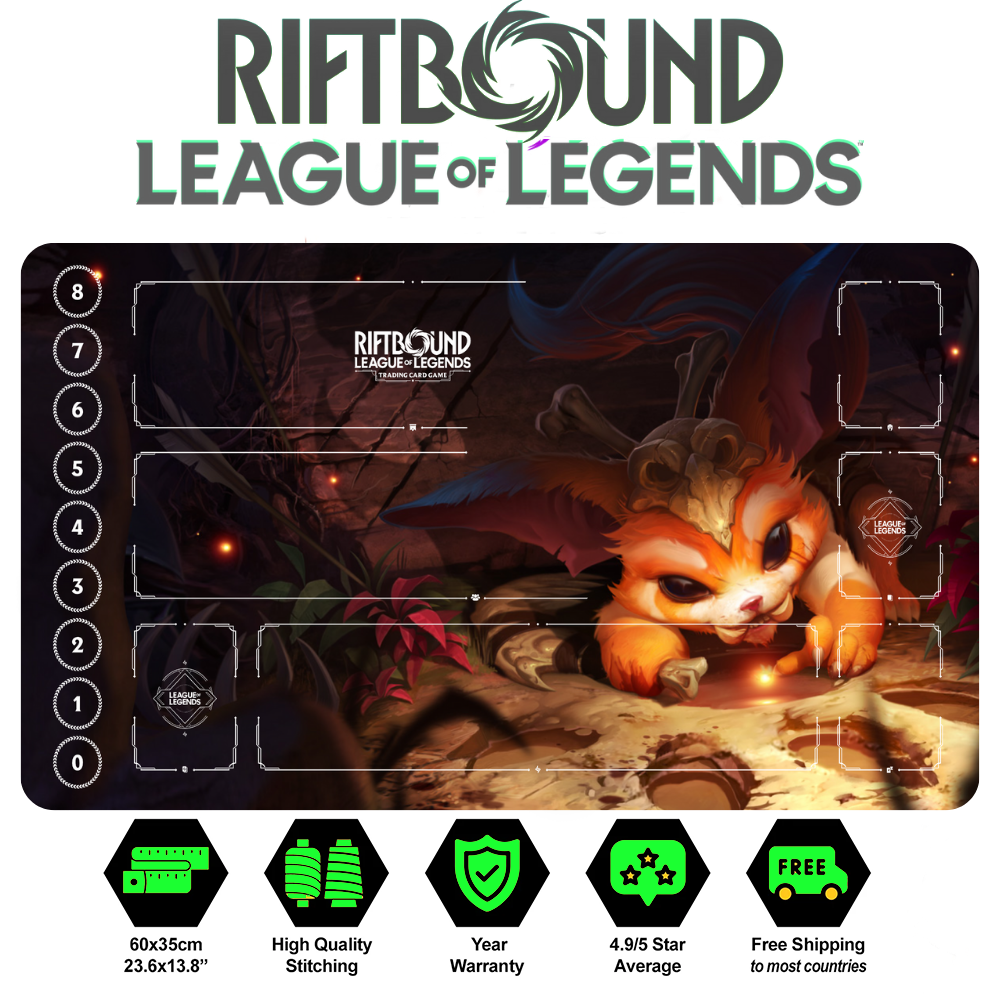 Riftbound Gnar Playmat: League of Legends Trading Card Game (24" x 14")
