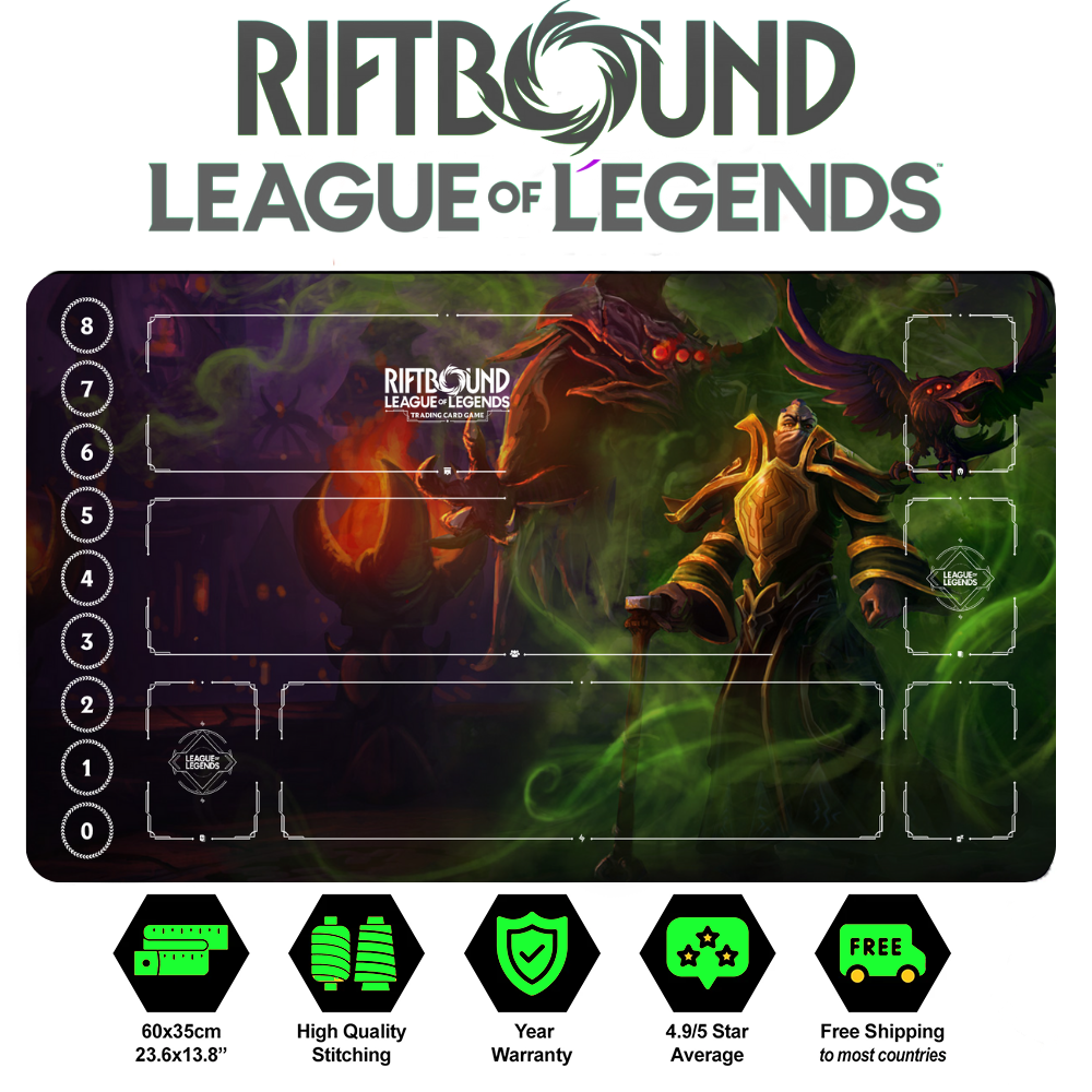 Riftbound Swain Playmat: League of Legends Trading Card Game (24" x 14")