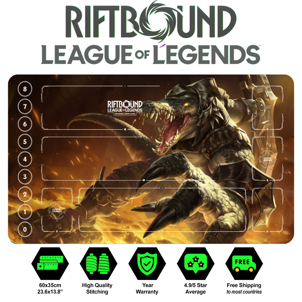 Riftbound Renekton Playmat: League of Legends Trading Card Game (24" x 14")