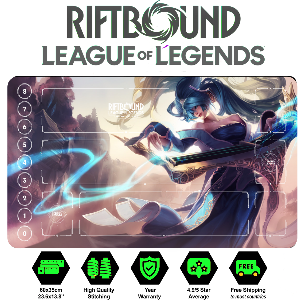 Riftbound Sona Playmat: League of Legends Trading Card Game (24" x 14")
