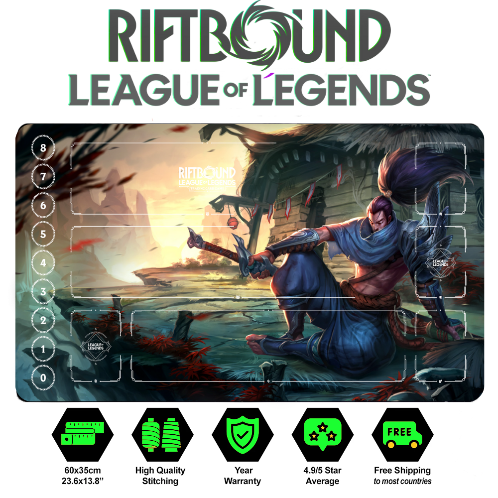Riftbound Yasuo Playmat: League of Legends Trading Card Game (24" x 14")