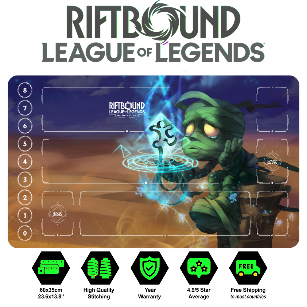 Riftbound Amumu Playmat: League of Legends Trading Card Game (24" x 14")