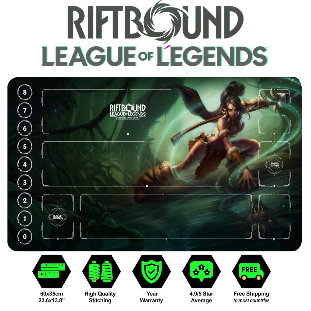 Riftbound Nidalee Playmat: League of Legends Trading Card Game (24" x 14")