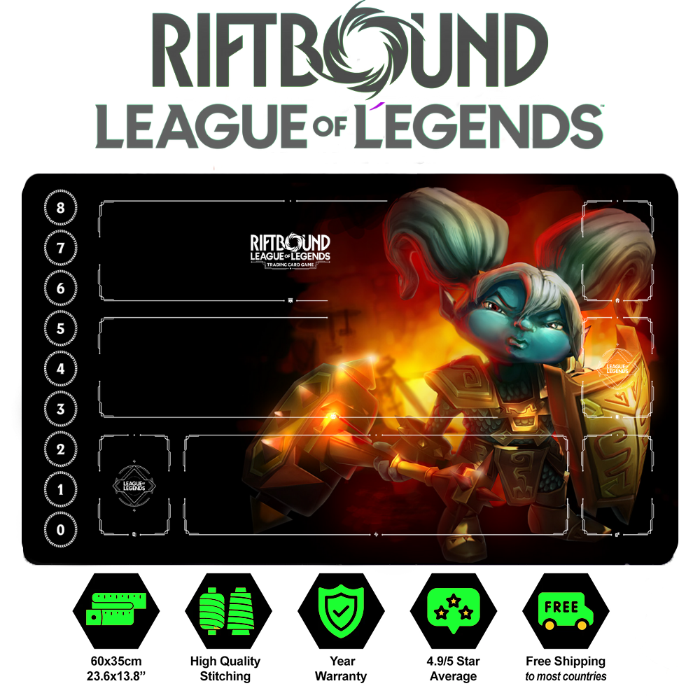 Riftbound Poppy Playmat: League of Legends Trading Card Game (24" x 14")