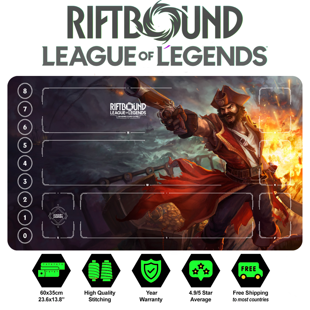Riftbound Gangplank Playmat: League of Legends Trading Card Game (24" x 14")