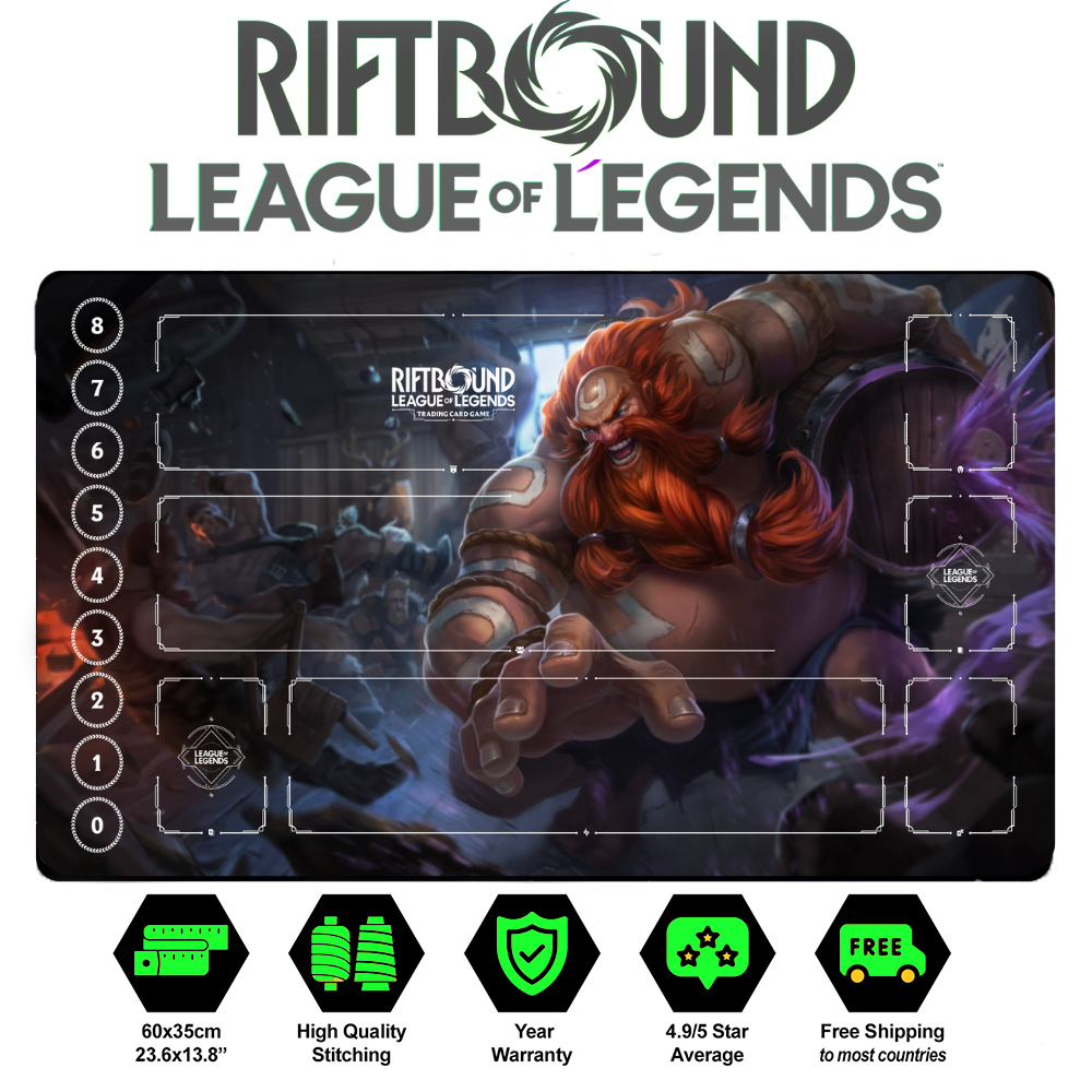 Riftbound Gragas Playmat: League of Legends Trading Card Game (24" x 14")