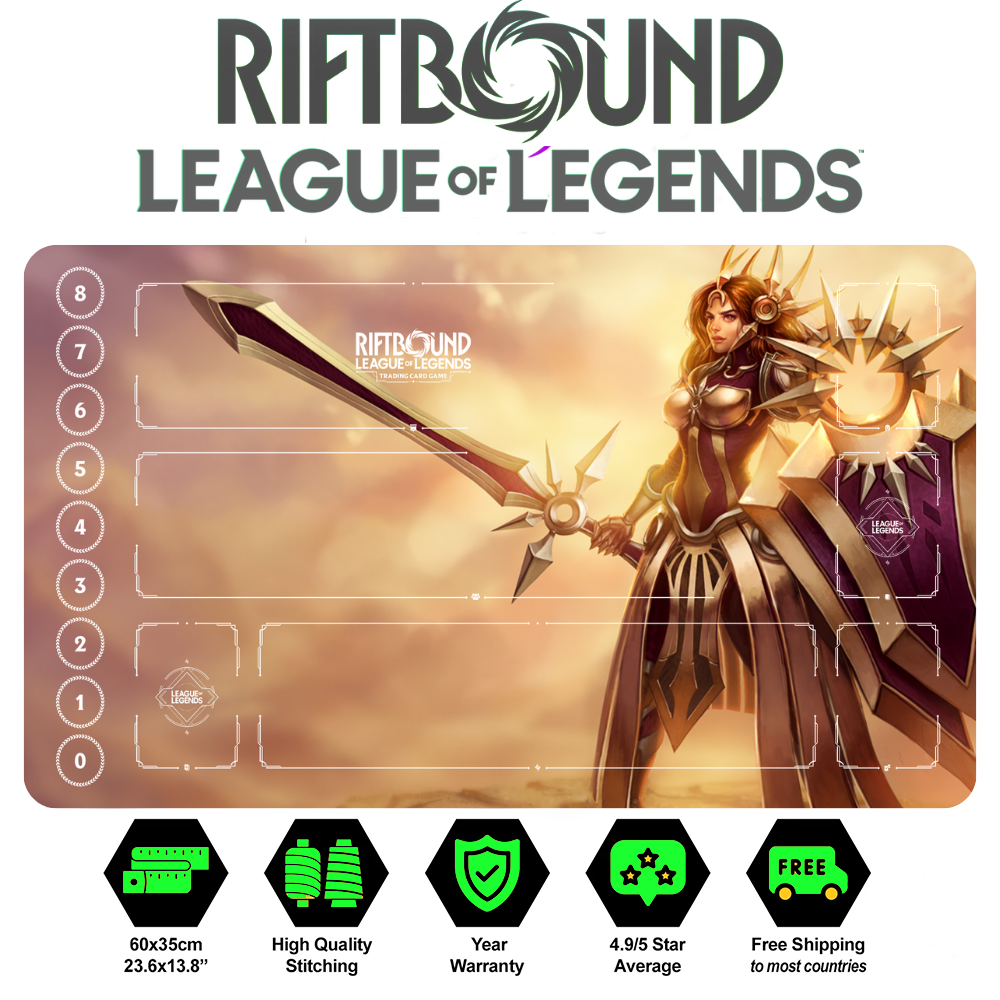 Leona Riftbound Playmat: League of Legends Trading Card Game (24" x 14")