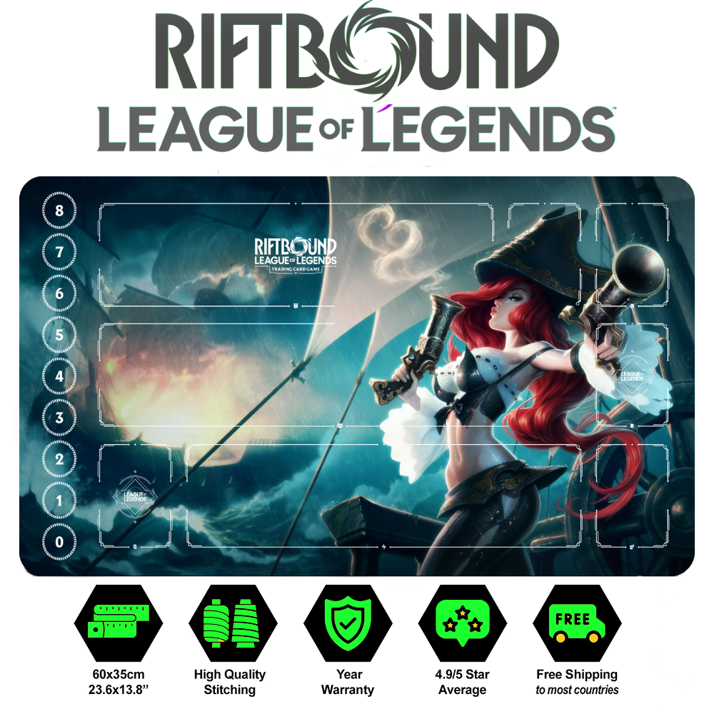 Riftbound Miss Fortune Playmat: League of Legends Trading Card Game (24" x 14")