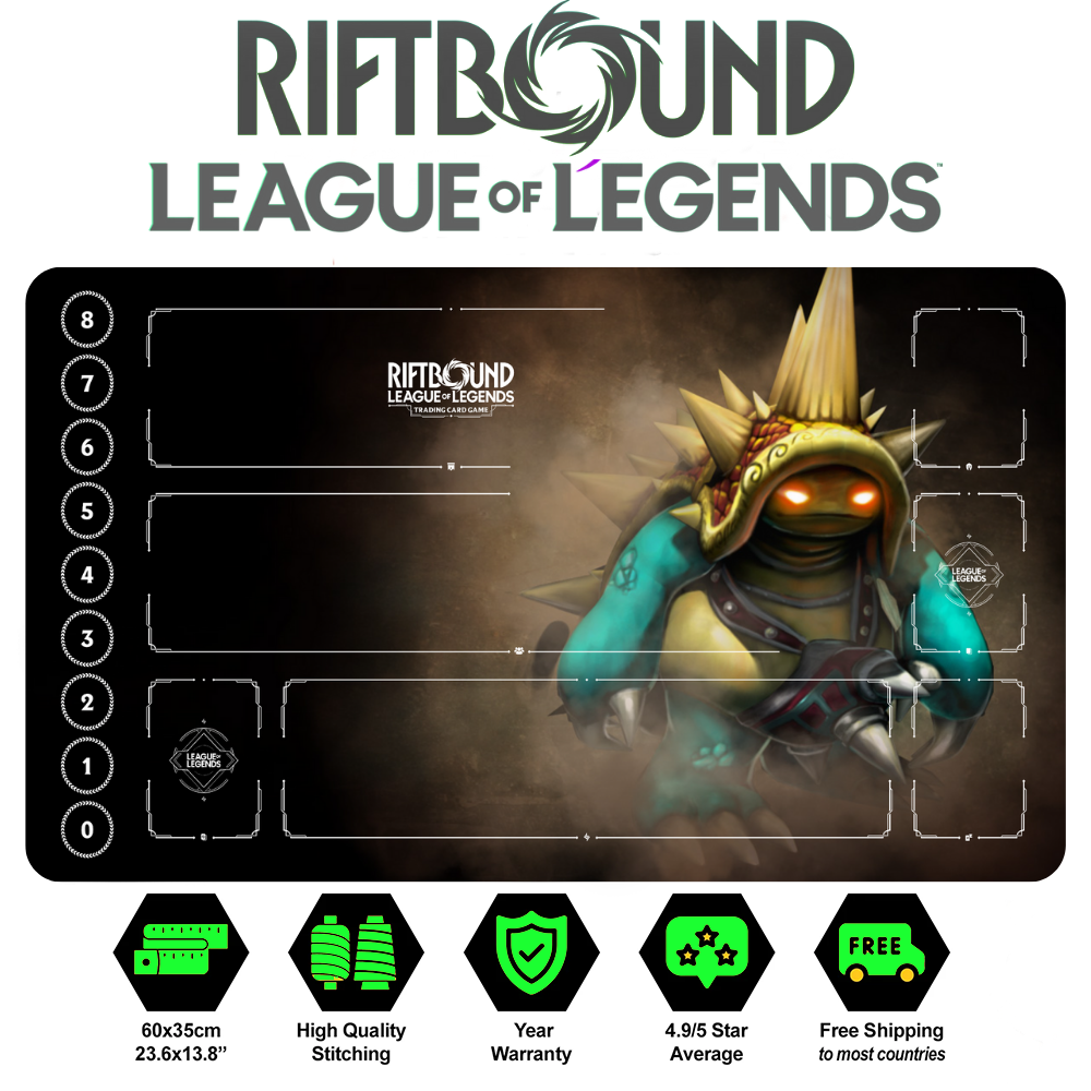 Riftbound Rammus Playmat: League of Legends Trading Card Game (24" x 14")