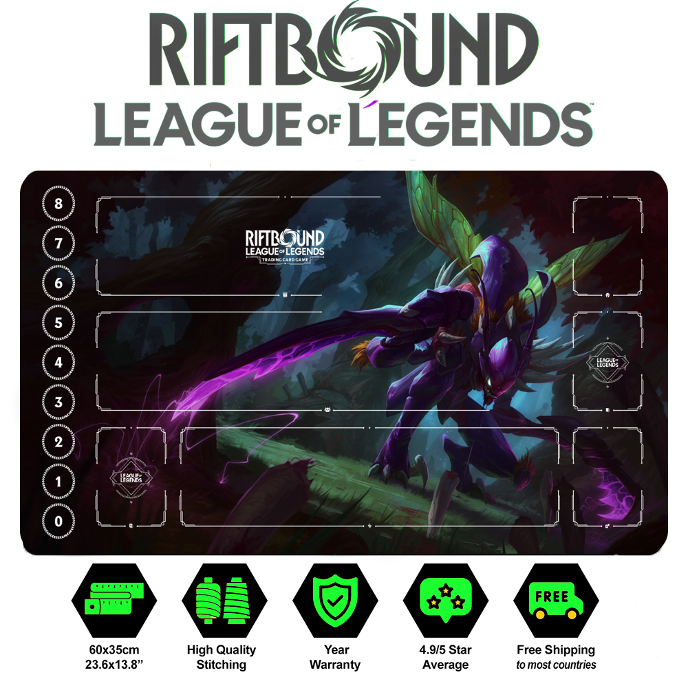 Riftbound Kha'zix Playmat: League of Legends Trading Card Game (24" x 14")