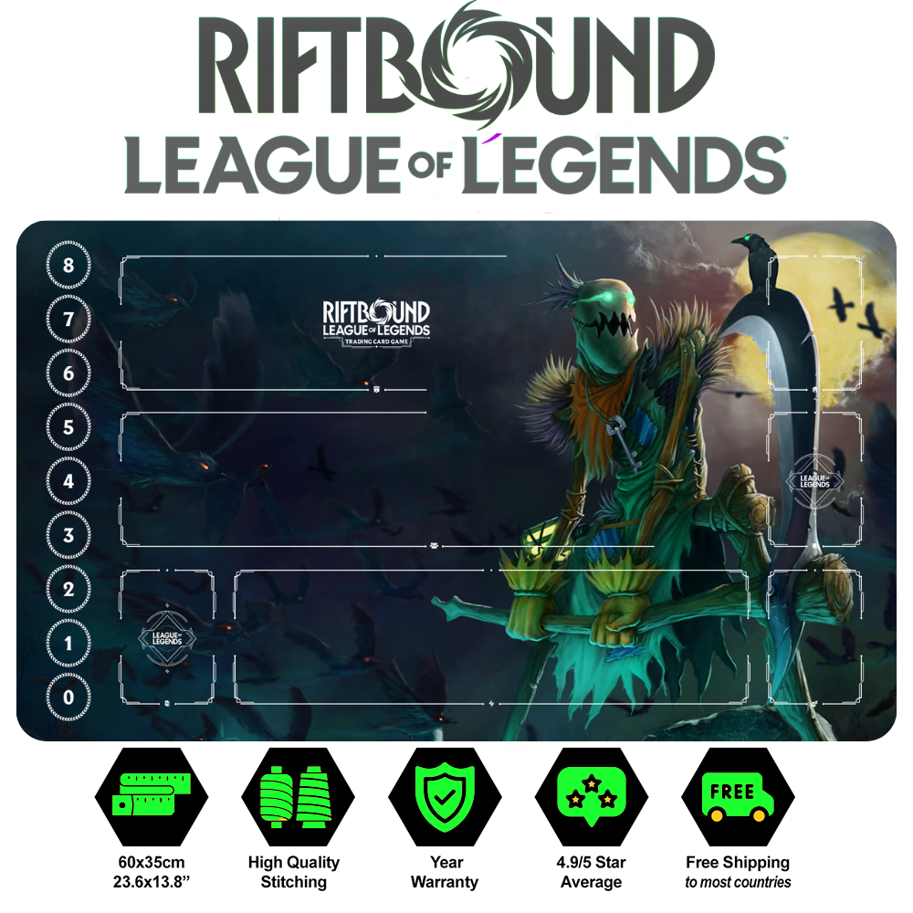 Riftbound Fiddlesticks Playmat: League of Legends Trading Card Game (24" x 14")