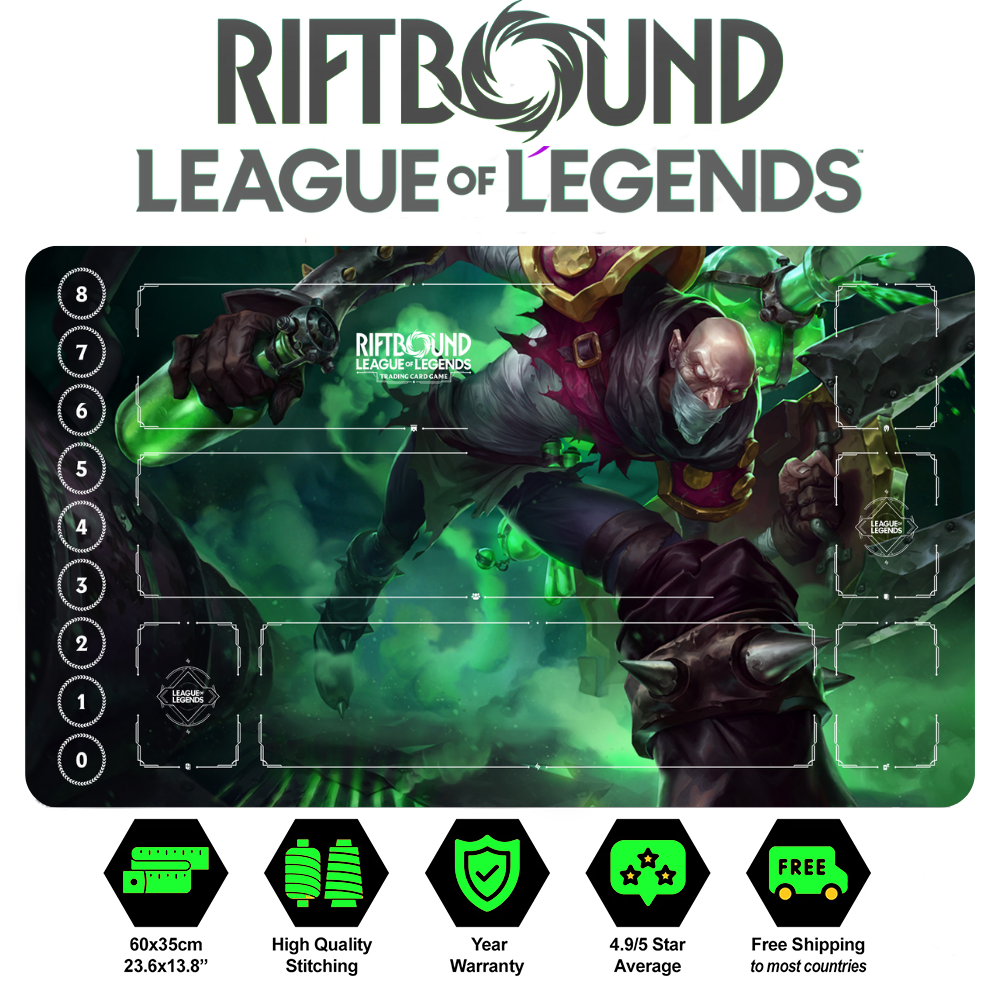 Riftbound Singed Playmat: League of Legends Trading Card Game (24" x 14")