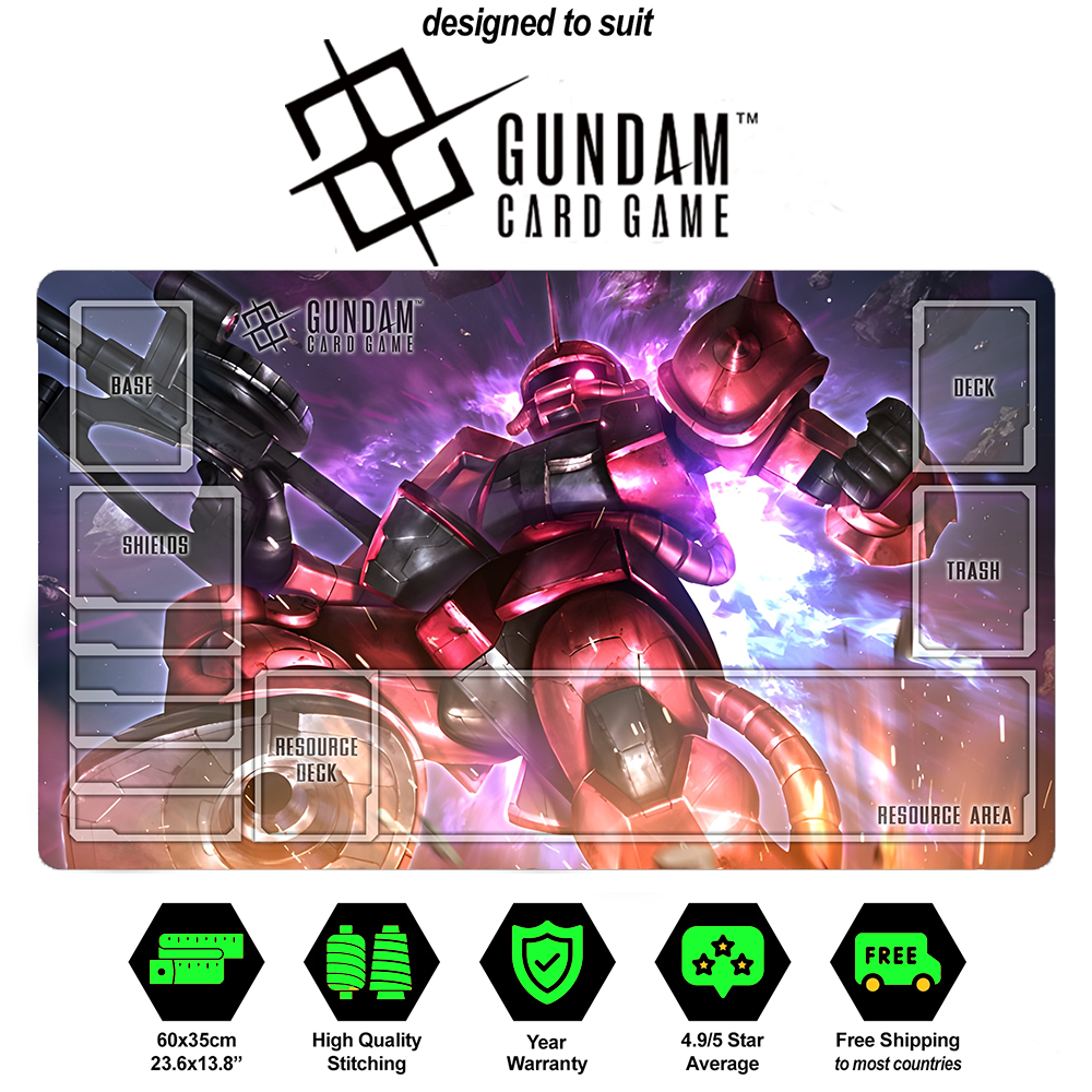 Gundam TCG Playmat – Battle Zaku II Alternate Art Beta Edition | Custom Premium PlayMat