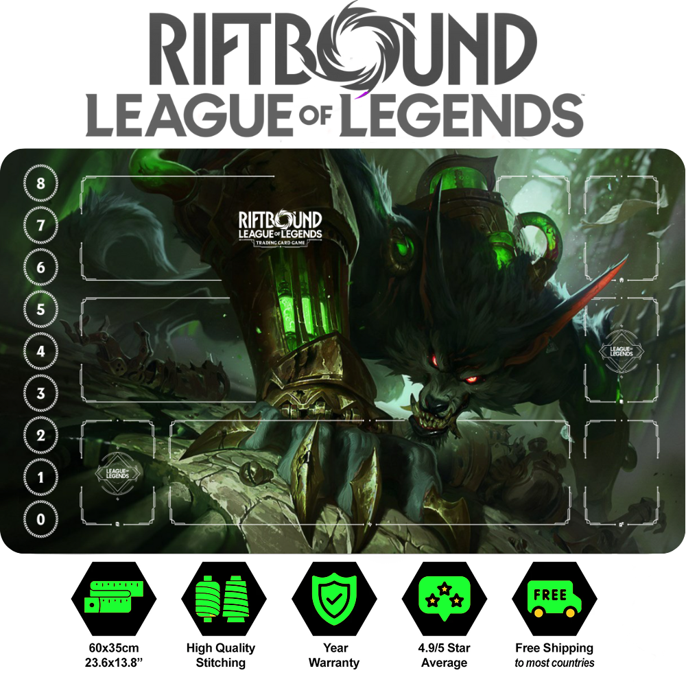 Riftbound Warwick Playmat: League of Legends Trading Card Game (24" x 14")