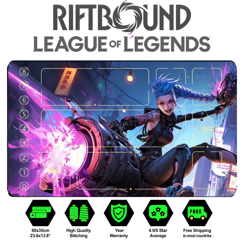 Jinx Arcane 2 Playmat – Riftbound TCG Champion Mat | LEAGUE OF LEGENDS