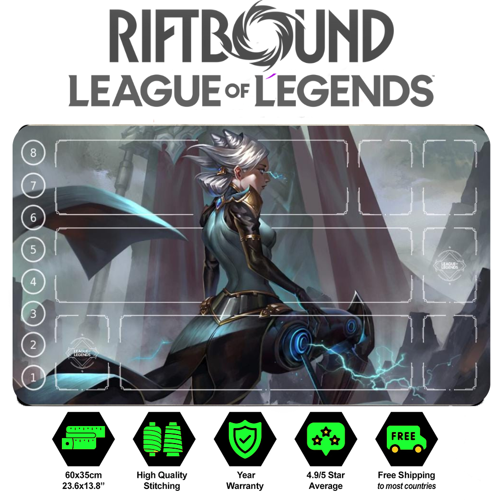 Camille Arcane Comic Playmat: Stitched Edges, Riftbound TCG (24" x 14")